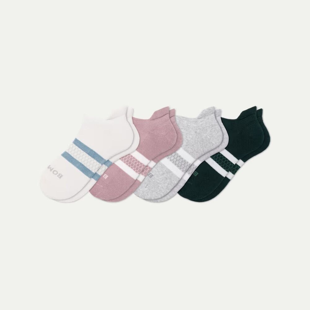 *Brand New* Bombas Women's Solids Ankle Sock 4-Pack - Forest Mauve Mix - Medium